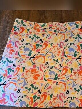 Colorful Floral Print Mini Skirt